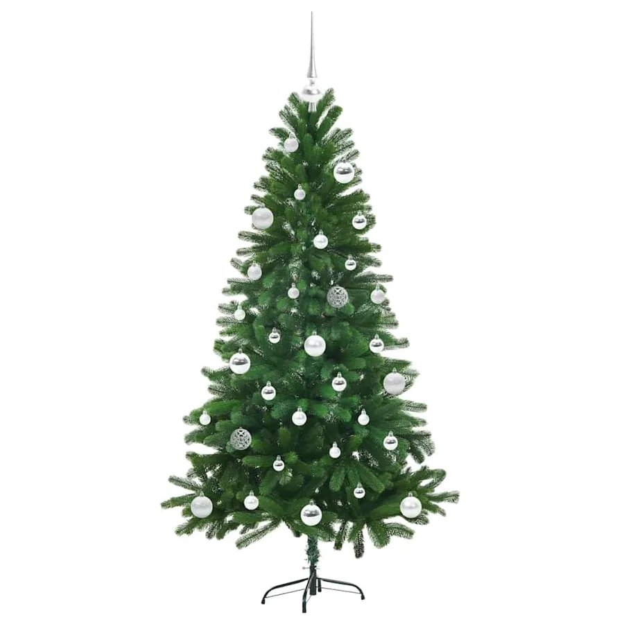Sapin de Noël avec 150 LED avec support Vert 150 cm PE - 4