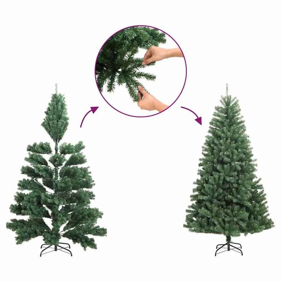 Sapin de Noël avec 150 LED avec support Vert 150 cm PE - 14