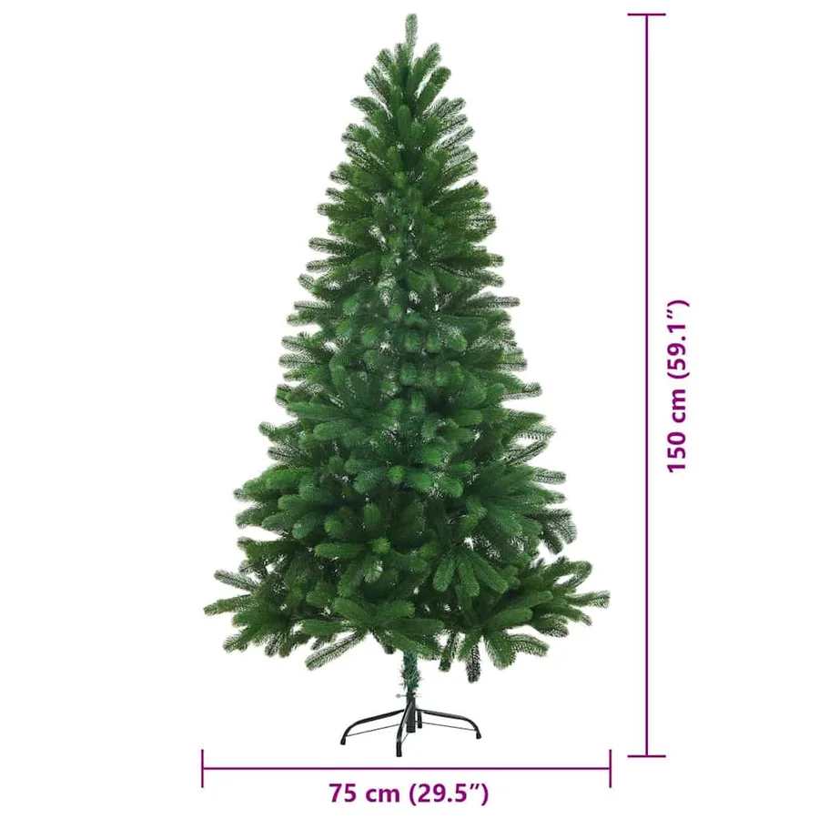 Sapin de Noël avec 150 LED avec support Vert 150 cm PE - 16