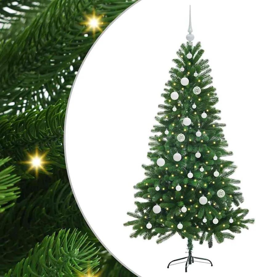 Sapin de Noël avec 150 LED avec support Vert 150 cm PE - 2