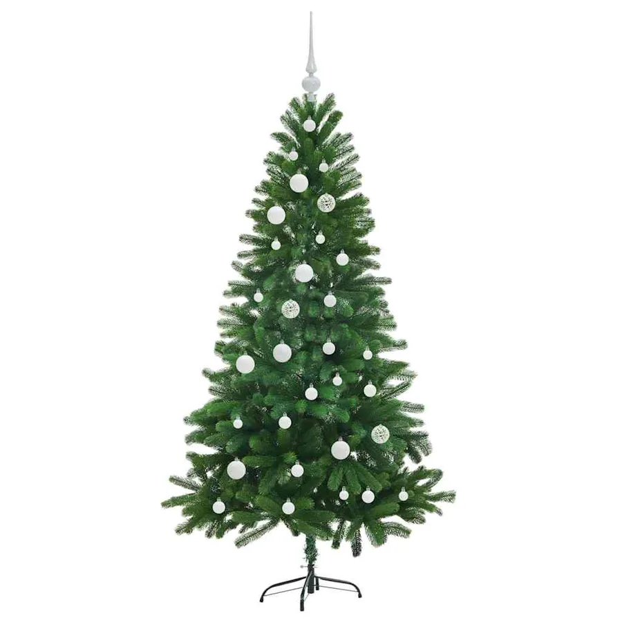 Sapin de Noël avec 150 LED avec support Vert 150 cm PE - 4