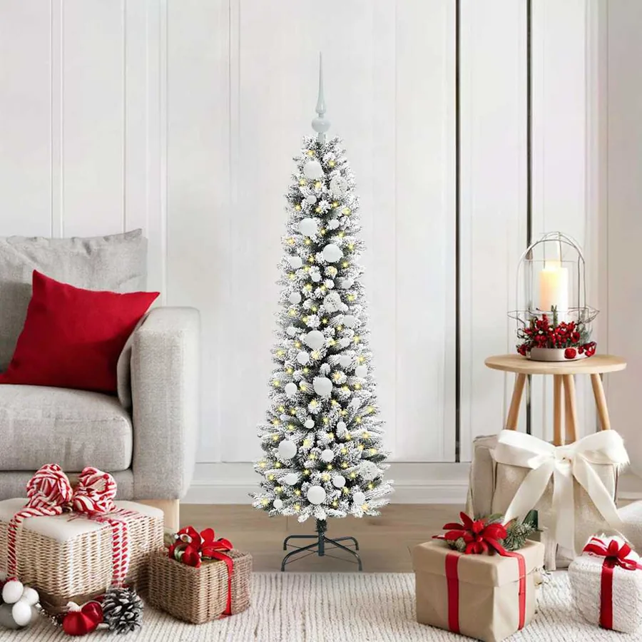 Sapin de Noël artificiel Blanc 120 cm PVC, métal et plastique