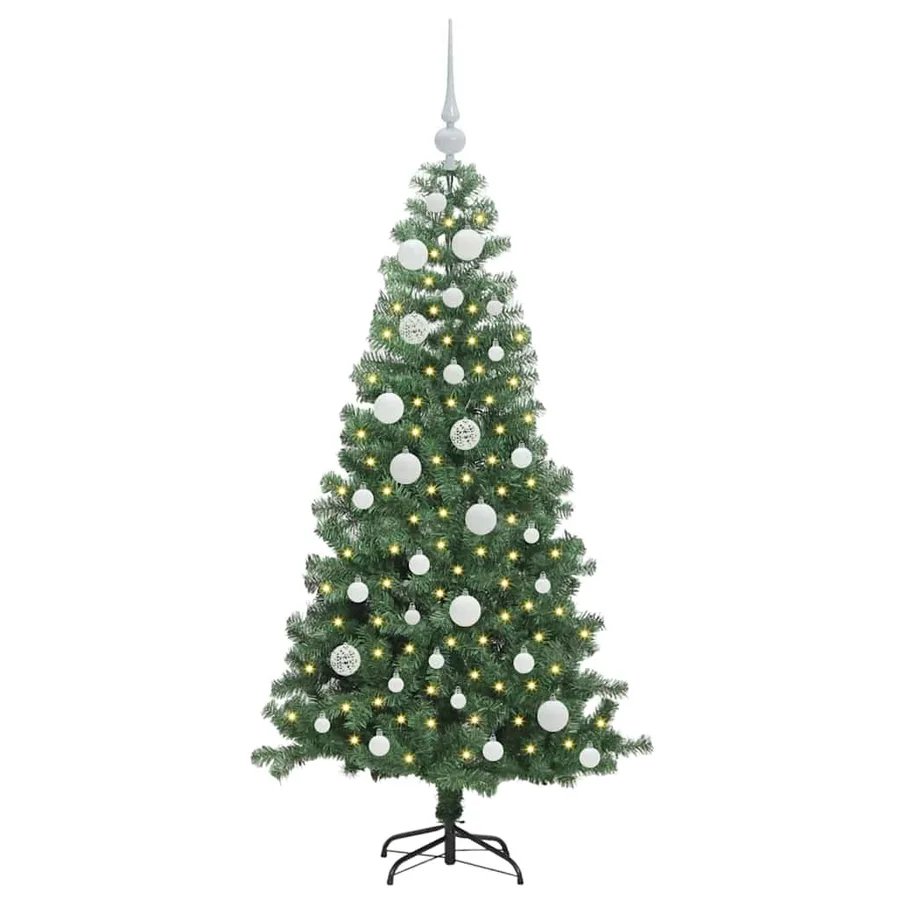 Sapin de Noël avec 150 LED avec support Vert 120 cm PVC - 3