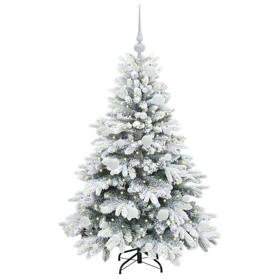 Sapin de Noël artificiel avec 150 LED Blanc 120 cm PE et PVC - 3