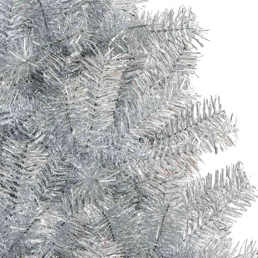 Sapin de Noël avec 150 LED avec support Argent 150 cm PET - 8