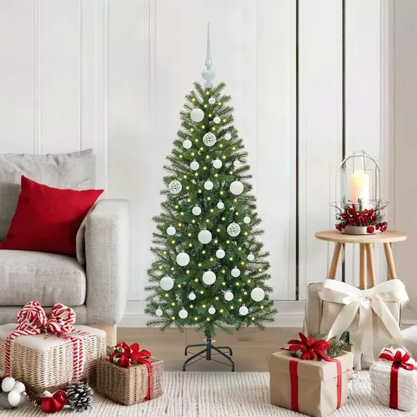 Sapin de Noël artificiel avec 150 LED Vert 120 cm PE et PVC