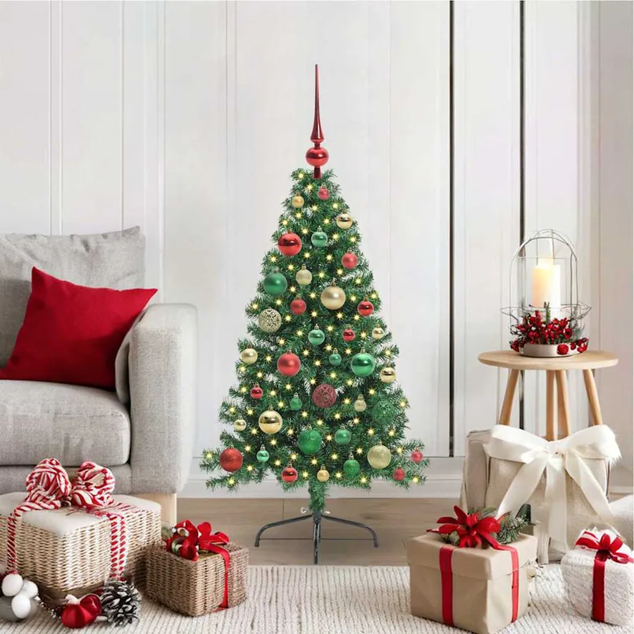 Sapin de Noël artificiel pré-éclairé Vert 120 cm PVC