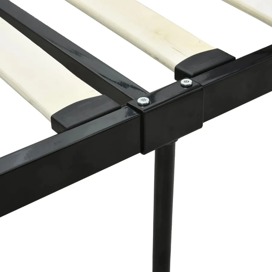Cadre de lit sans matelas avec baldaquin noir 140x200 cm métal - 6