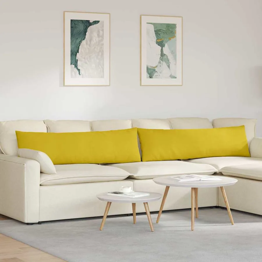 Coussins de canapé 2 pcs Jaune 145 x 40 cm