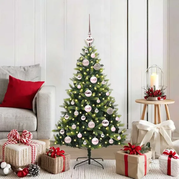 Arbre de Noël artificiel à charnières 150 LED Vert 120 cm