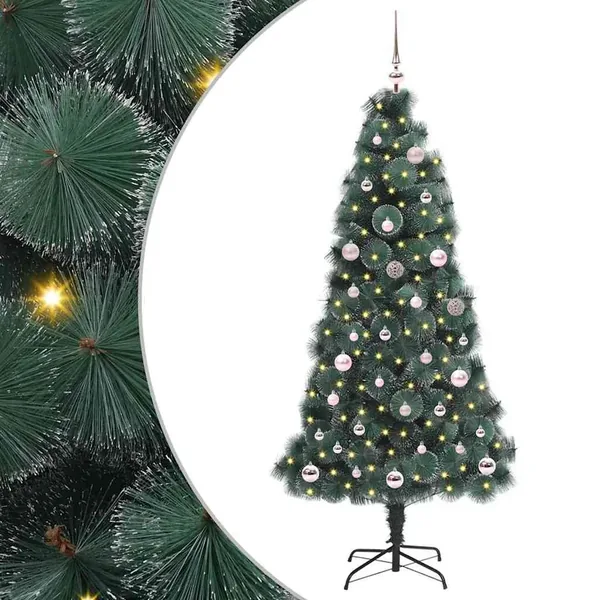Sapin de Noël artificiel pré-éclairé avec ensemble de boules