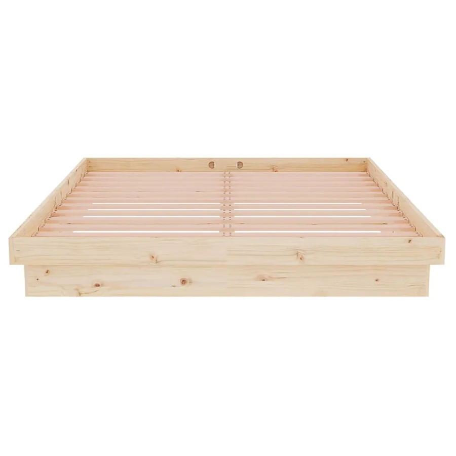 Cadre de lit sans matelas bois massif - 5