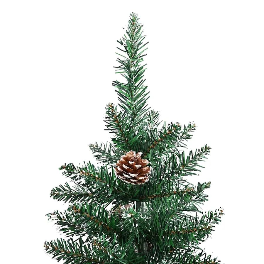 Sapin de Noël mince Vert 150 cm PVC et bois de pin massif - 10
