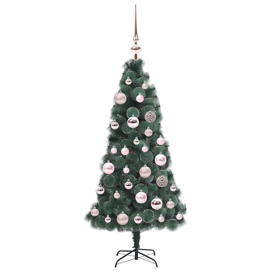 Sapin de Noël artificiel pré-éclairé avec ensemble de boules - 4