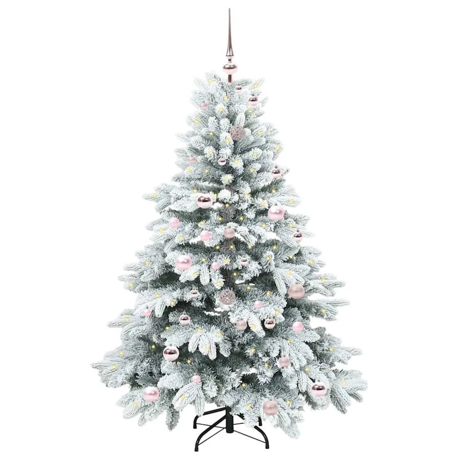Sapin de Noël artificiel avec 150 LED Blanc 150 cm PE et PVC - 2