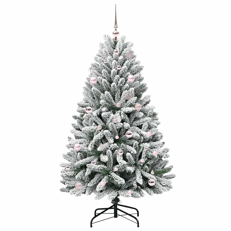 Sapin de Noël artificiel Vert et blanc 150 cm PVC et métal - 4