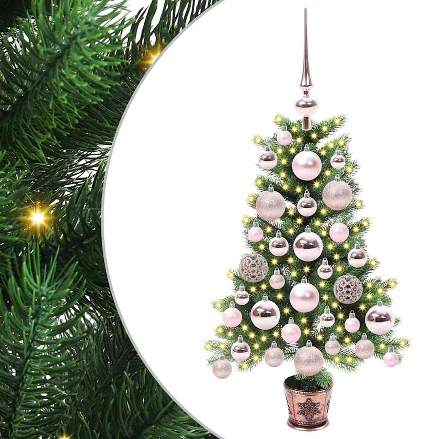 Sapin de Noël avec 150 LED avec support Vert 65 cm PE