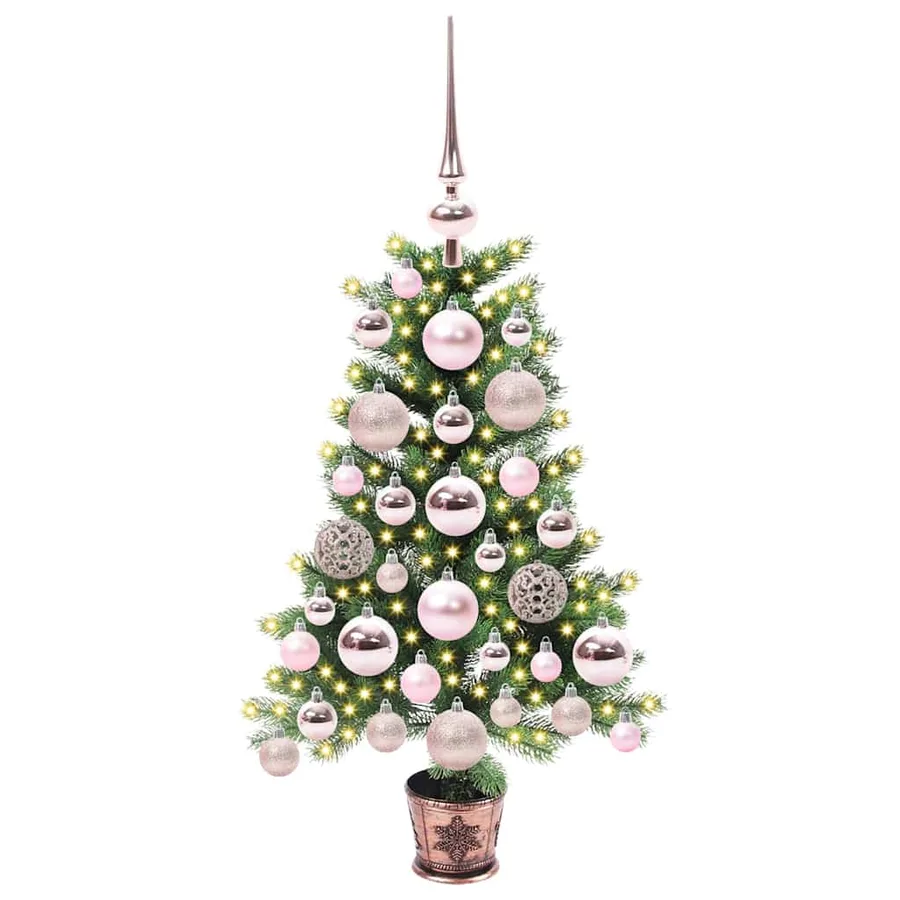 Sapin de Noël avec 150 LED avec support Vert 65 cm PE - 2