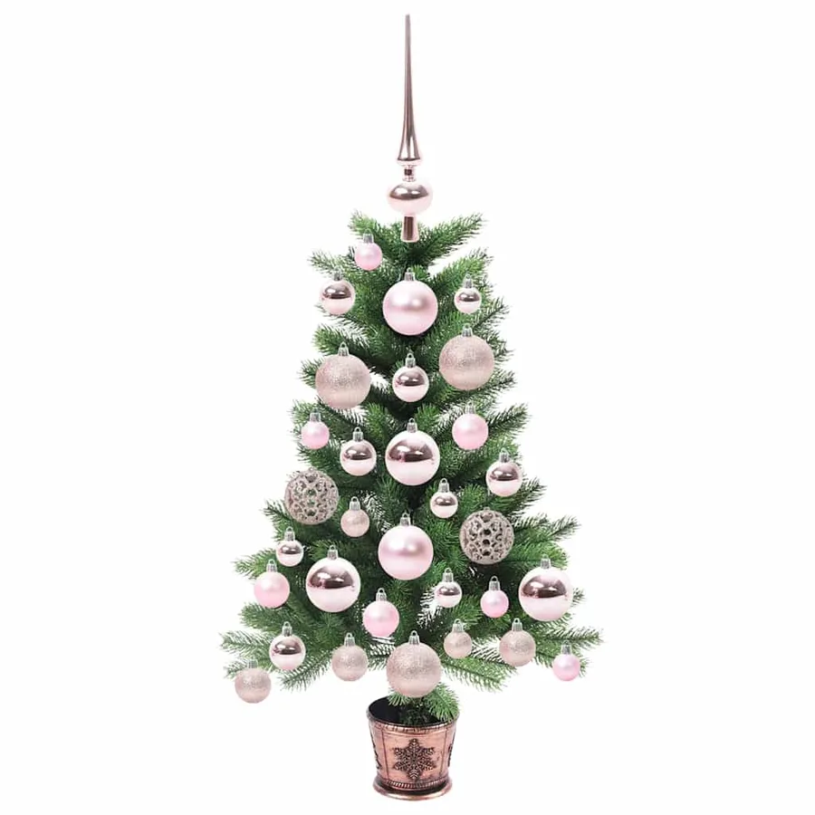 Sapin de Noël avec 150 LED avec support Vert 65 cm PE - 3