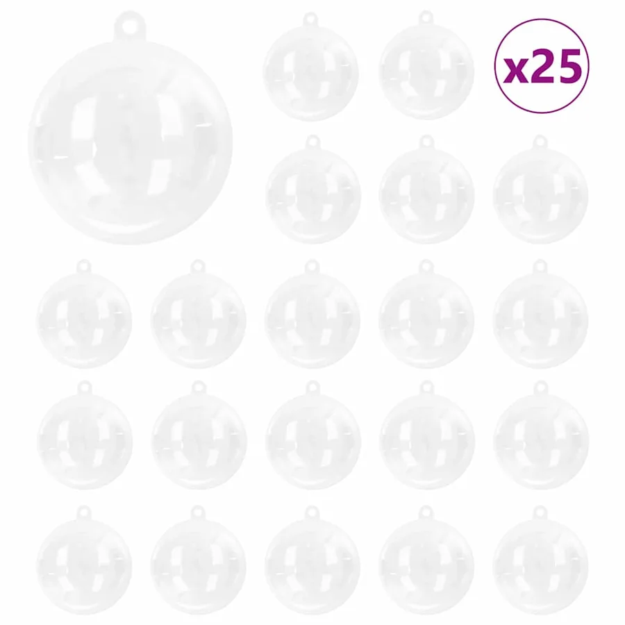 Ensemble de Boules de Noël 25 pcs Transparent Ø 8 cm - 2