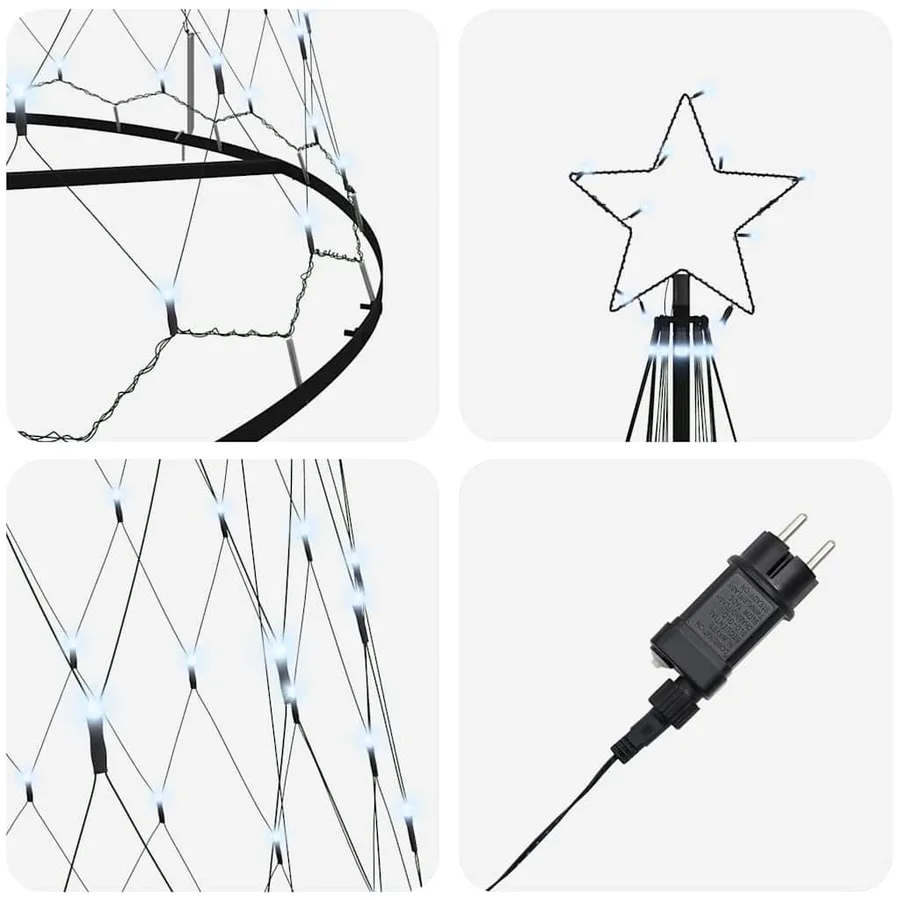 Arbre de Noël LED avec 555 LED Blanc froid 500 cm Métal - 6