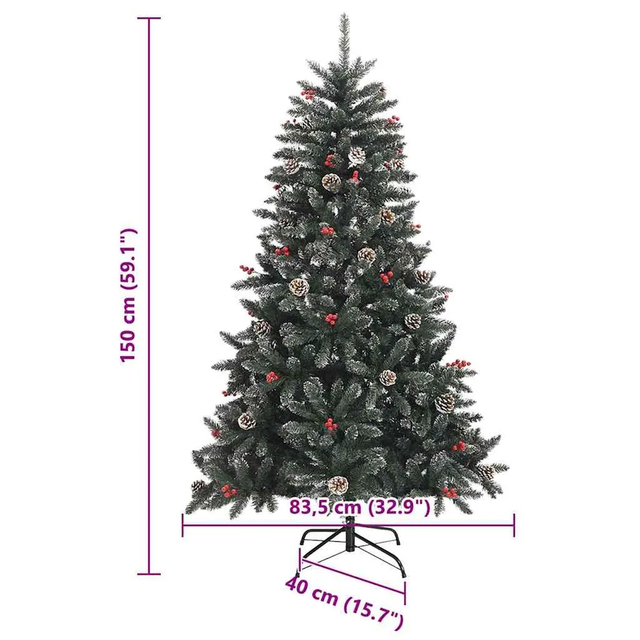Sapin de Noël artificiel Vert 150 cm PVC, plastique et acier - 18