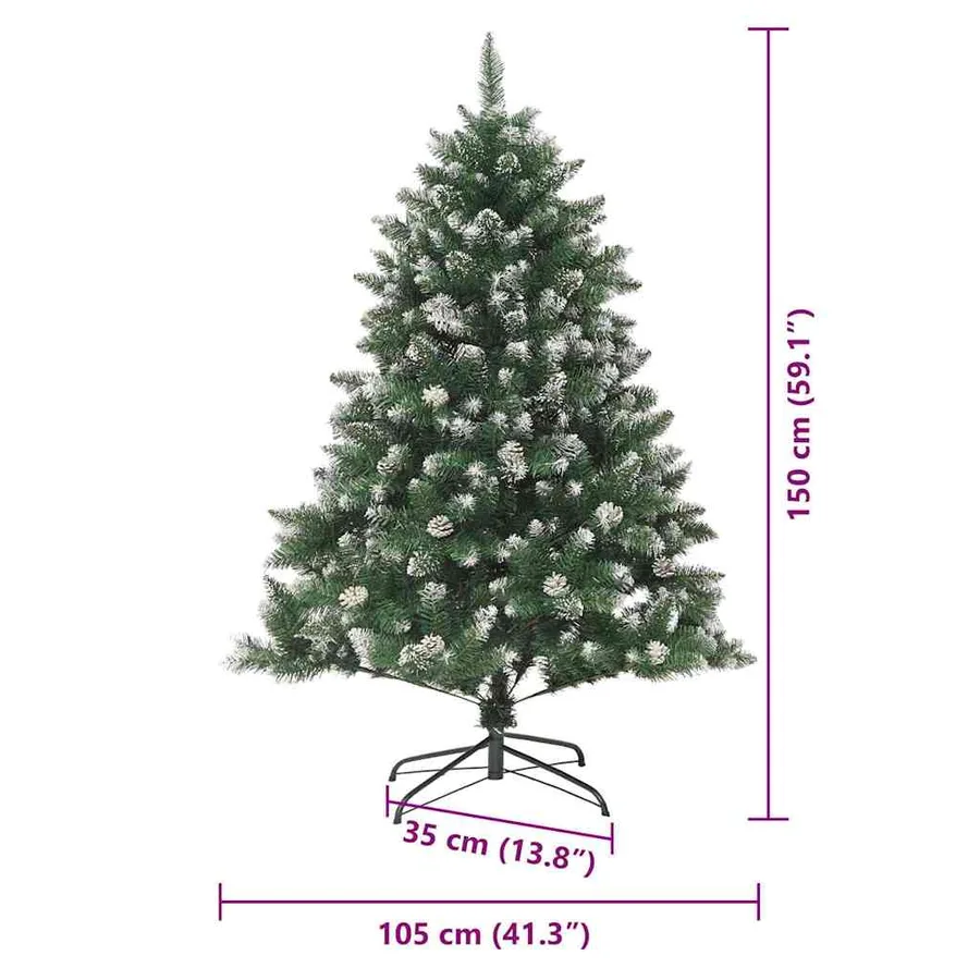 Sapin de Noël artificiel Vert 150 cm PVC, plastique et acier - 19