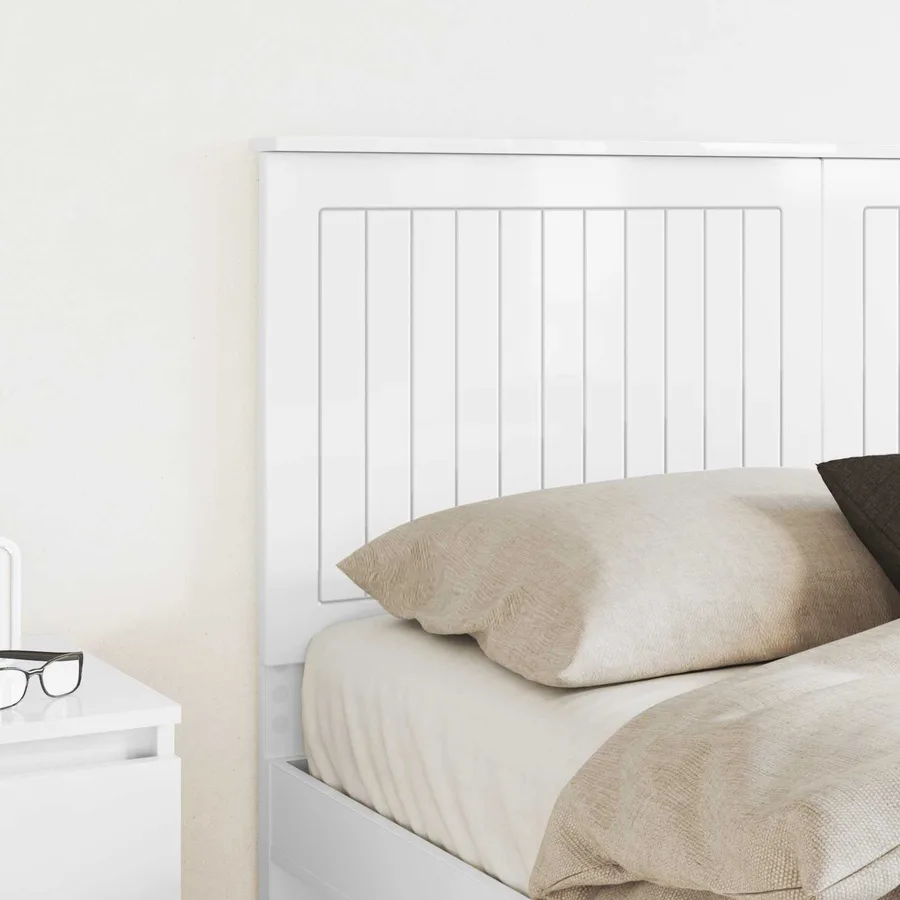 Tête de lit Blanc Brillant 140 cm Bois d'ingénierie - 3
