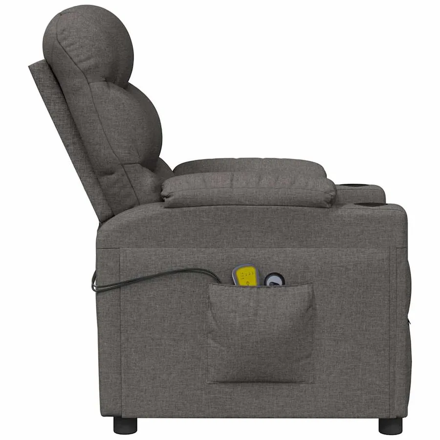 Fauteuil électrique de massage Gris foncé Tissu - 5