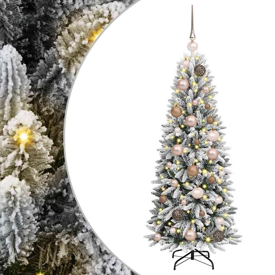 Sapin de Noël artificiel avec 150 LED avec support Blanc 120 cm - 2