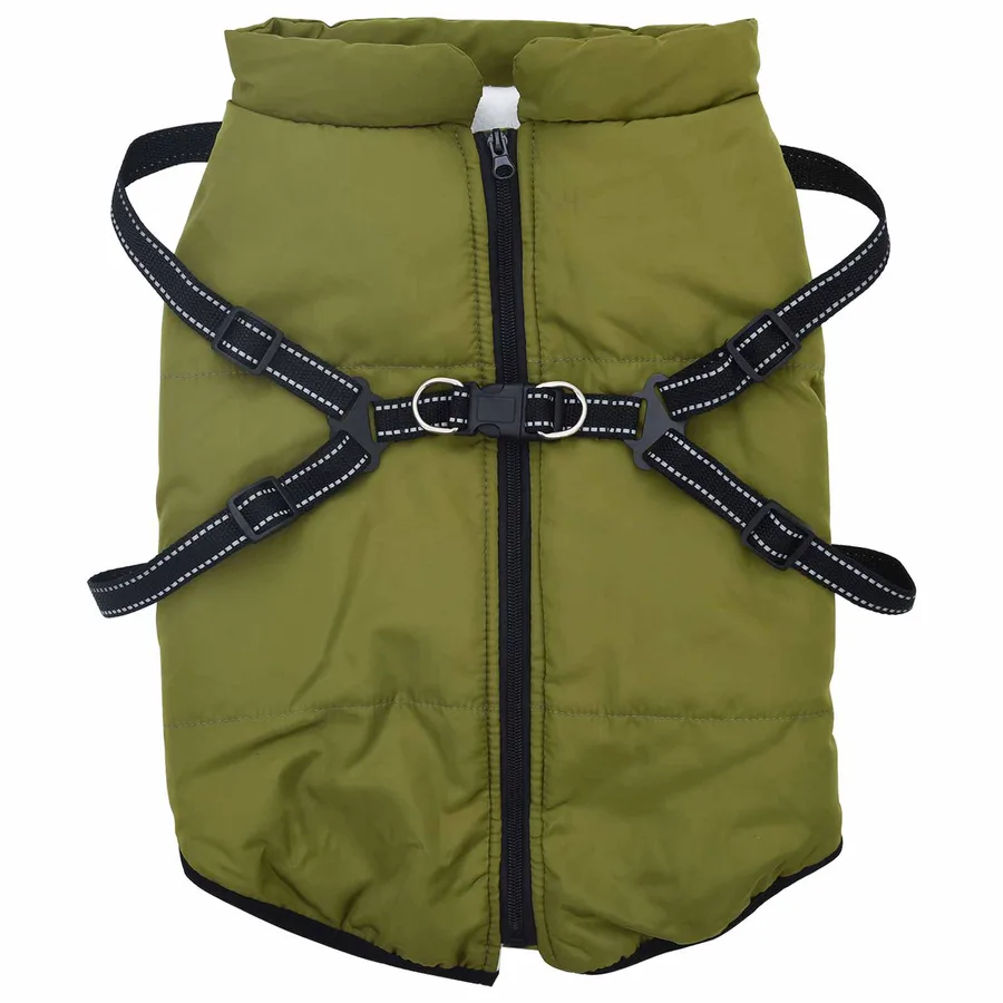 Manteau pour chien Vert armée L44 Fleece et Polyester - 2