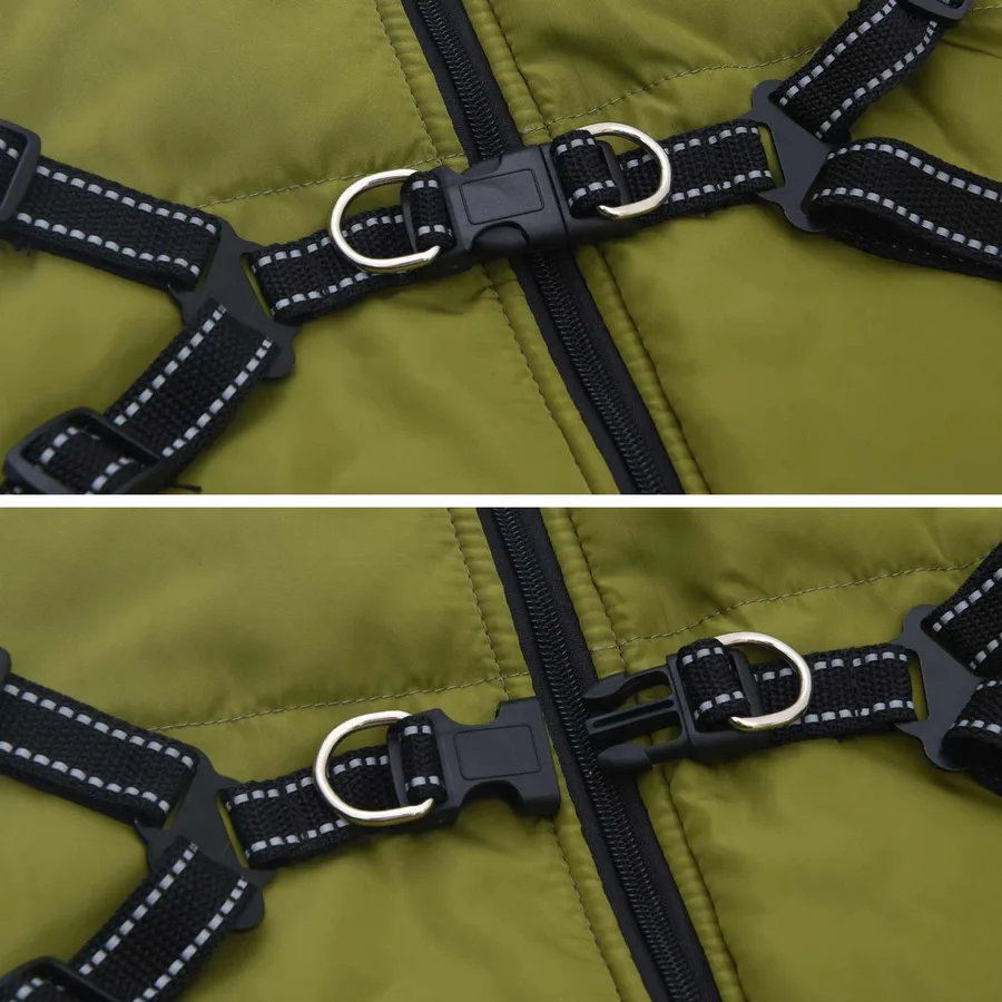 Manteau pour chien Vert armée L44 Fleece et Polyester - 6