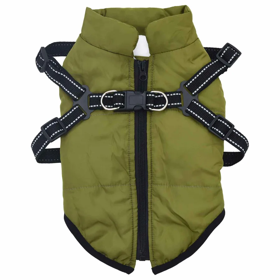 Manteau pour chien Vert armée L36 Fleece et Polyester - 2