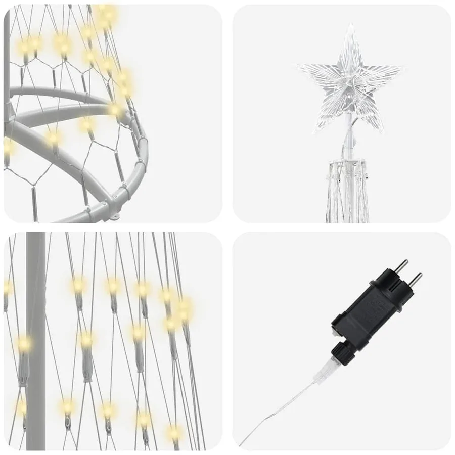 Arbre de Noël LED avec 290 LED Blanc chaud 250 cm Métal - 6