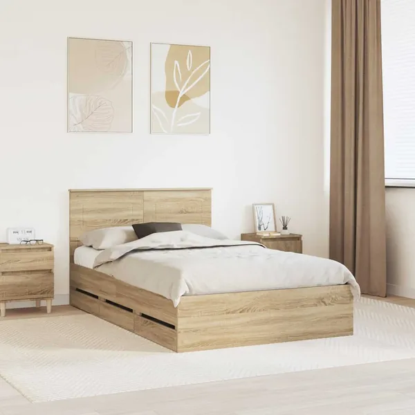 Cadre de lit Chêne Sonoma 120 x 200 cm Bois Ingénierie
