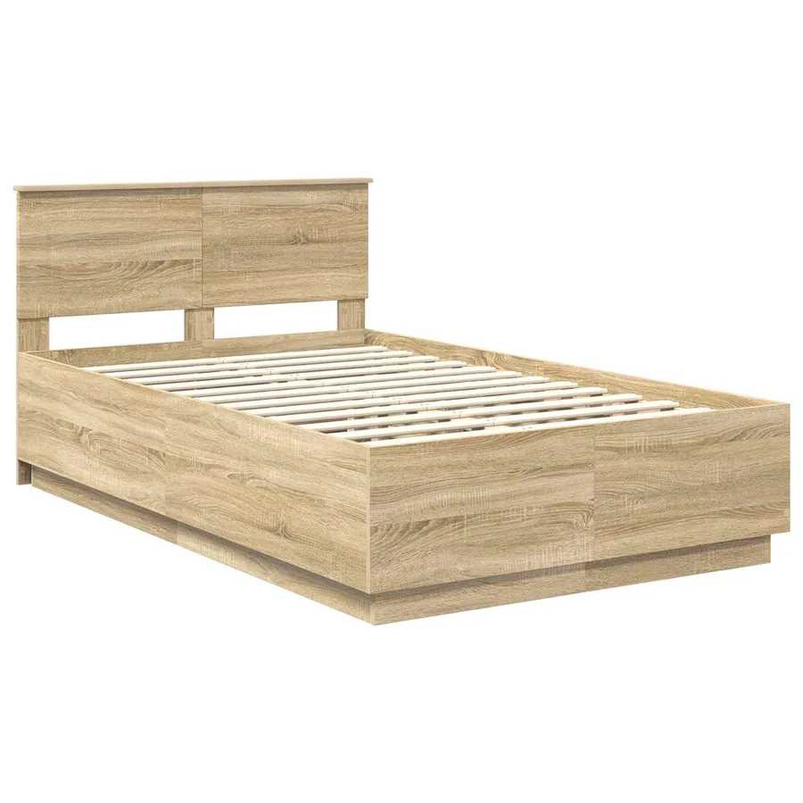 Cadre de lit Chêne Sonoma 120 x 190 cm Bois d'ingénierie - 4