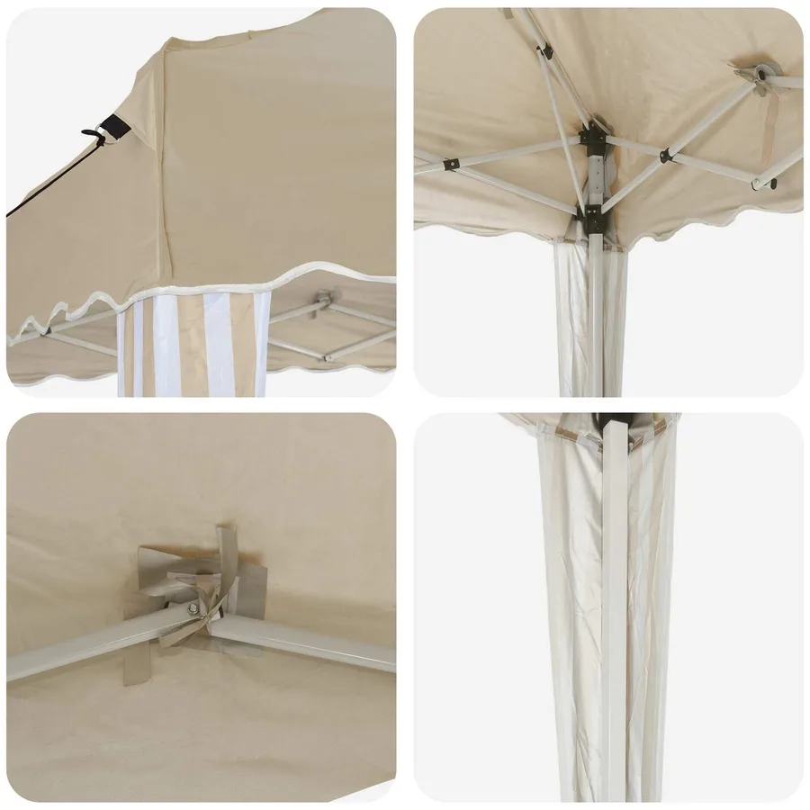Tente de fête pop-up 288 x 288 x 245 cm Crème Tissu Oxford - 9
