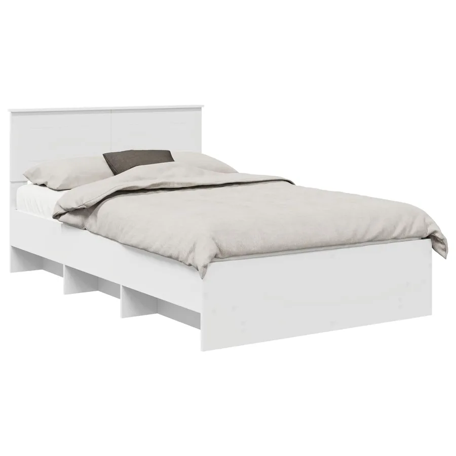 Cadre de lit Blanc 120 x 123 cm Bois d'ingénierie - 2