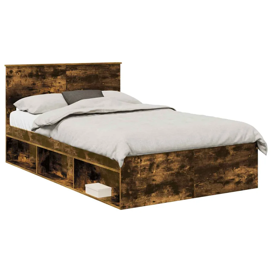 Cadre de lit Chêne fumé 120 x 190 cm Bois d'ingénierie - 2