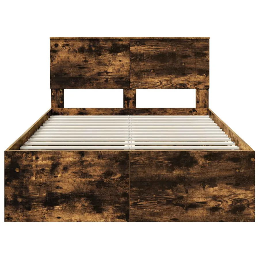 Cadre de lit Chêne fumé 120 x 190 cm Bois d'ingénierie - 7