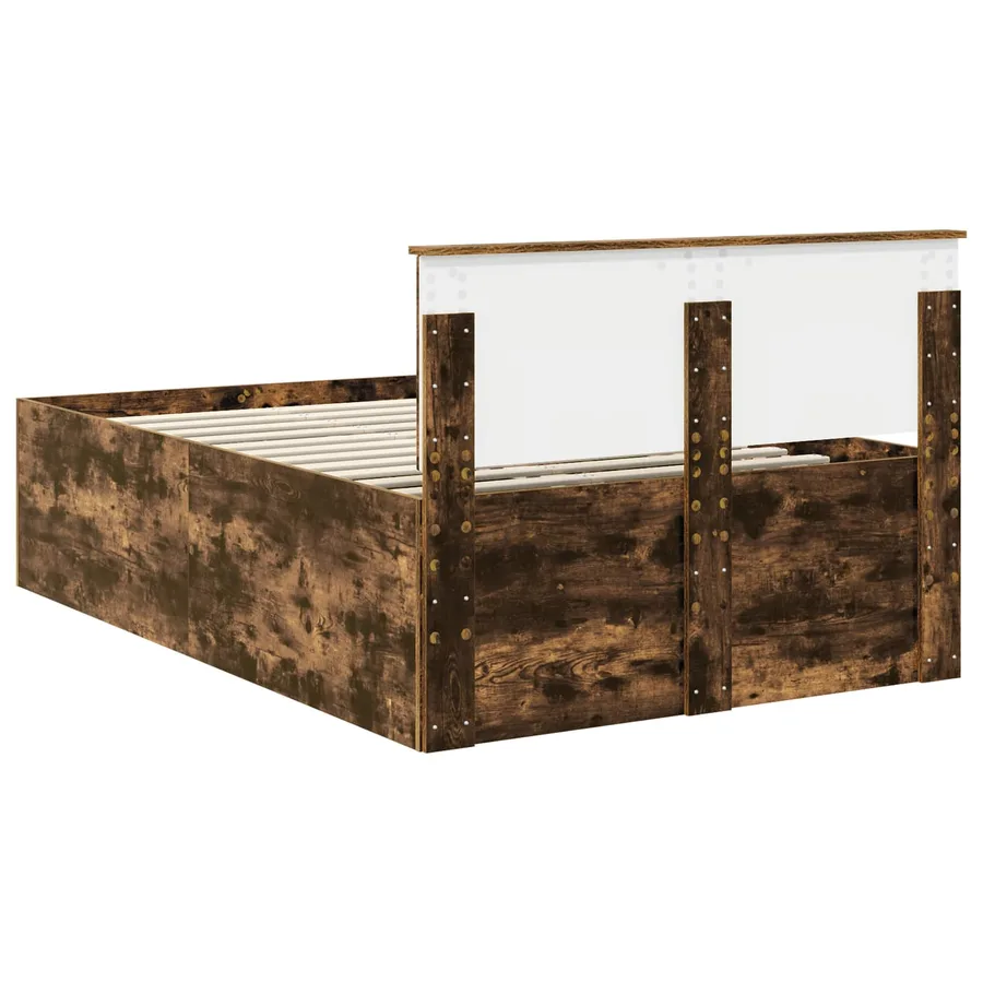 Cadre de lit Chêne fumé 120 x 190 cm Bois d'ingénierie - 9
