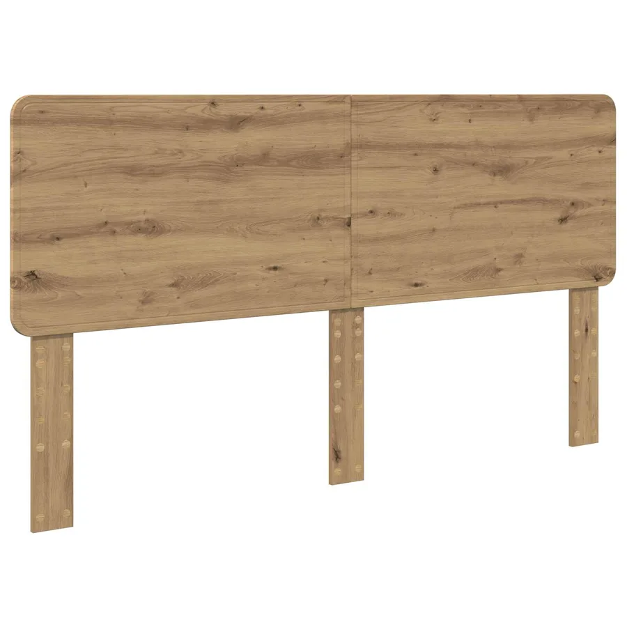 Cadre de lit Chêne artisan 200 x 200 cm Bois de pin massif - 6