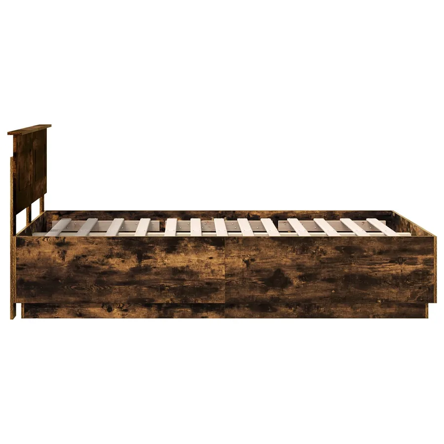 Cadre de lit Chêne fumé 120 x 200 cm Bois d'ingénierie - 9