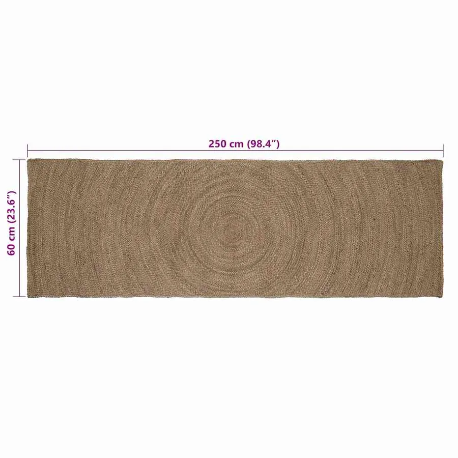 Tapis de surface Gris 60 x 250 cm Jute - 7