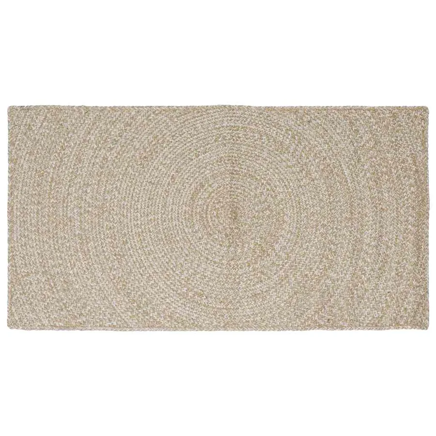 Tapis de surface Naturel et Blanc 100 x 200 cm Jute
