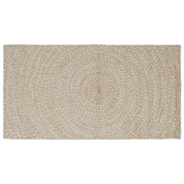 Tapis de surface Naturel et Blanc 100 x 200 cm Jute