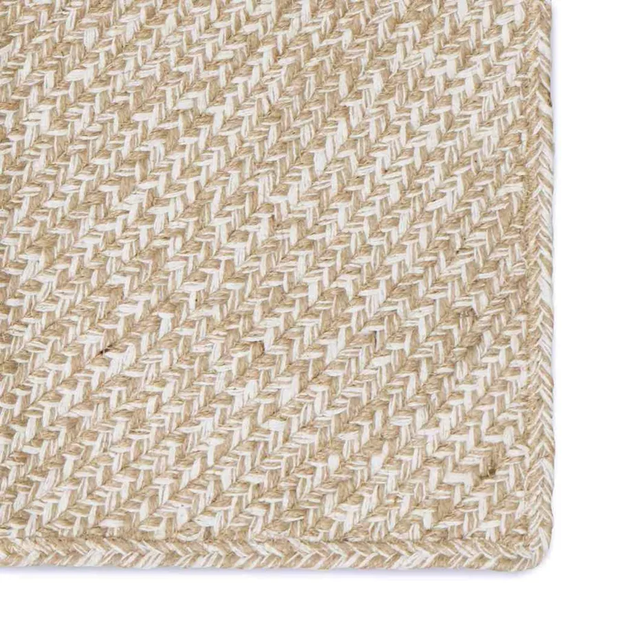 Tapis de surface Naturel et Blanc 100 x 200 cm Jute - 4