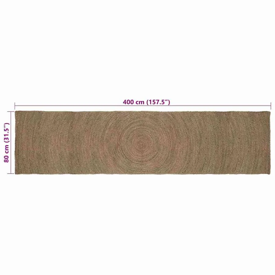 Tapis de surface Gris 80 x 400 cm Jute - 7