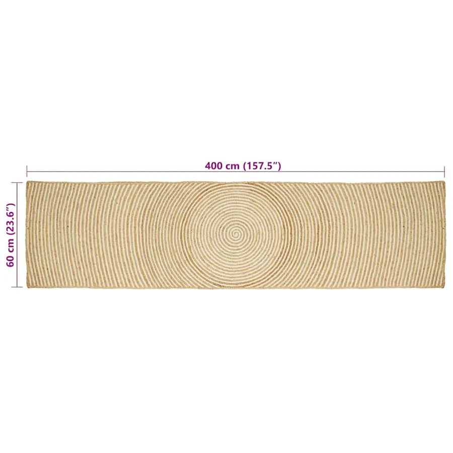 Tapis de surface Blanc 60 x 400 cm Jute - 8