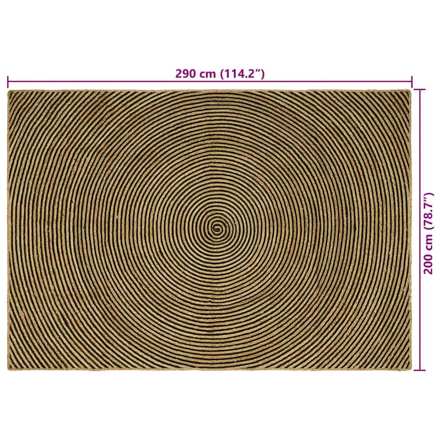 Tapis de surface Noir 200 x 290 cm Jute - 9